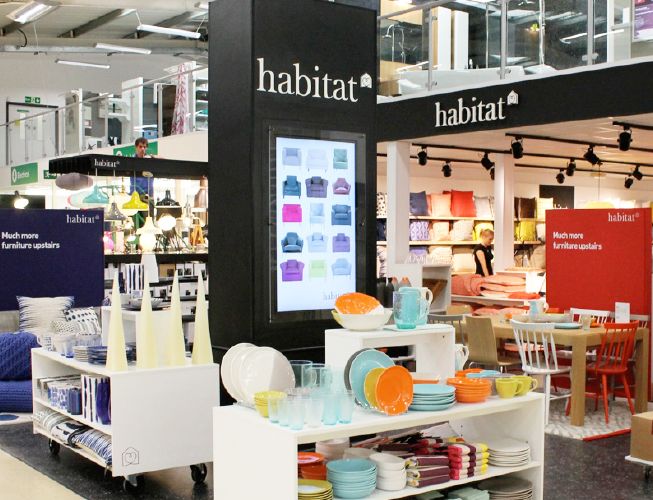 Habitat stall in large shop. 