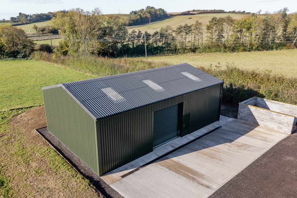 Side view of small garage