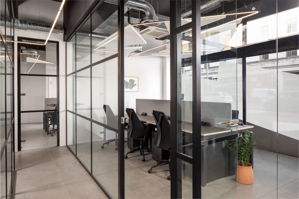 Glass office interior