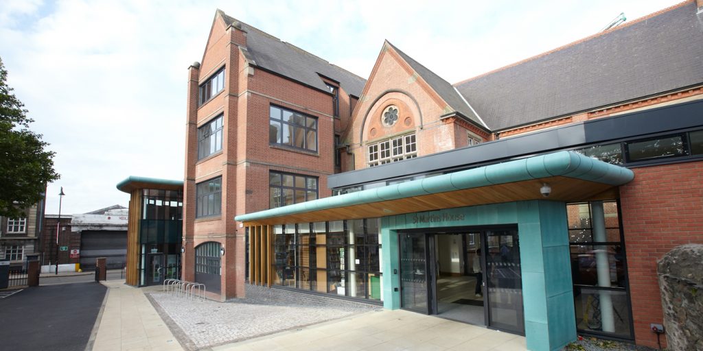 The main entrance at St. Martins House