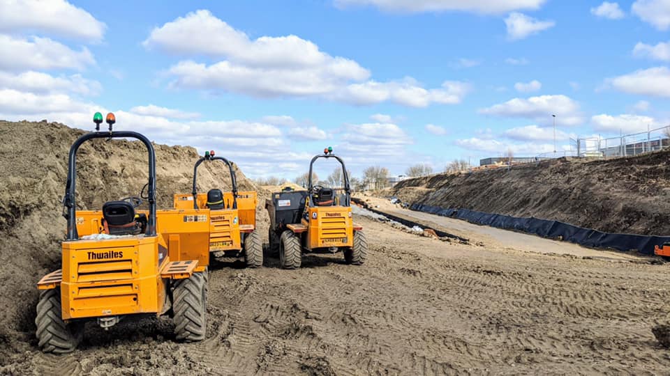 Diggers On A Building Site