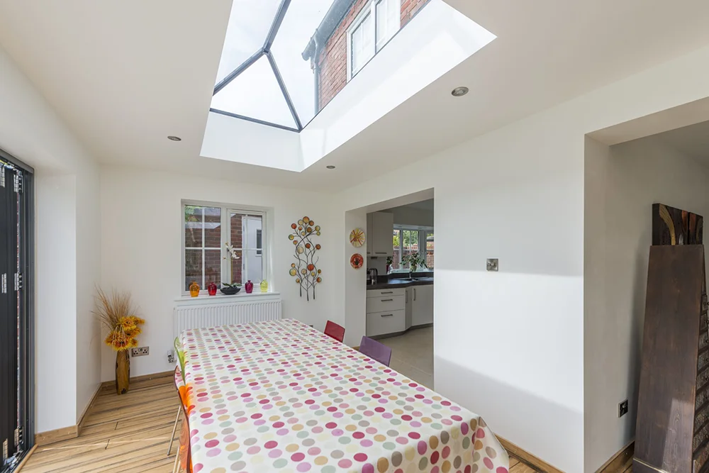 kitchen interior with skylight