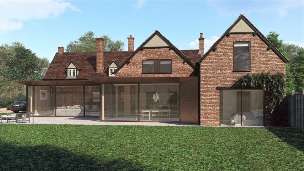 design of a contemporary extension to a building in Bedfordshire