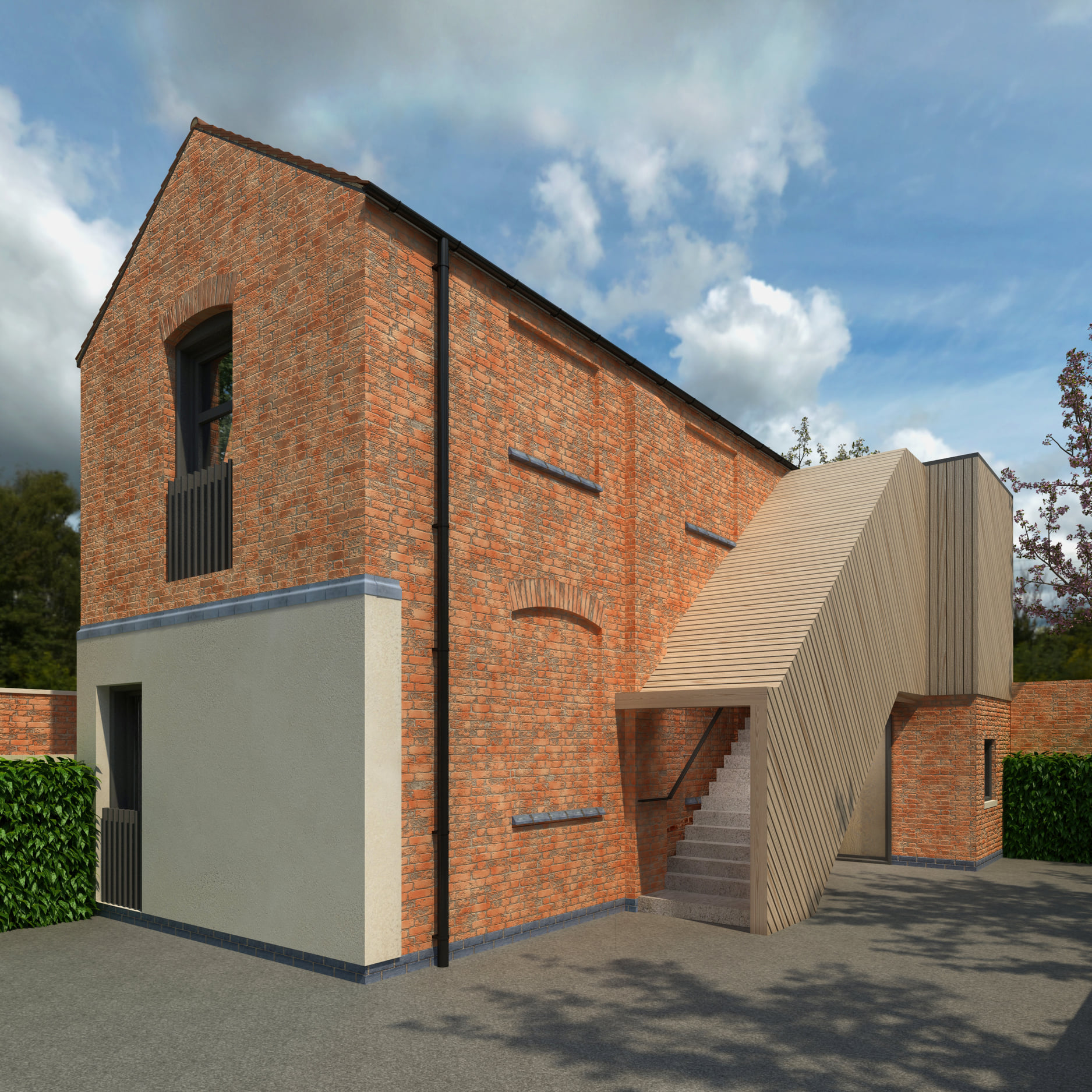 Refurbished Coach House with external timber staircase